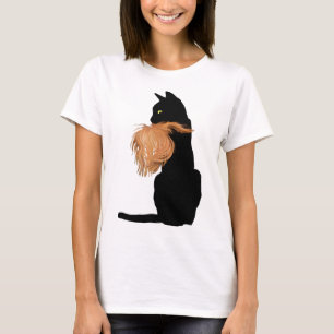 Funny Black Cat Lady Kamala mit Trump Hair Abstimm T-Shirt