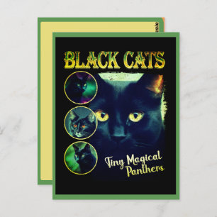Funny Black Cat Lover Imitate Bootleg 90er Grafik Postkarte