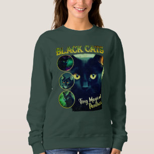 Funny Black Cat Lover Imitate Bootleg 90er Grafik Sweatshirt