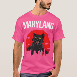 Funny Black Cat Maryland T-Shirt