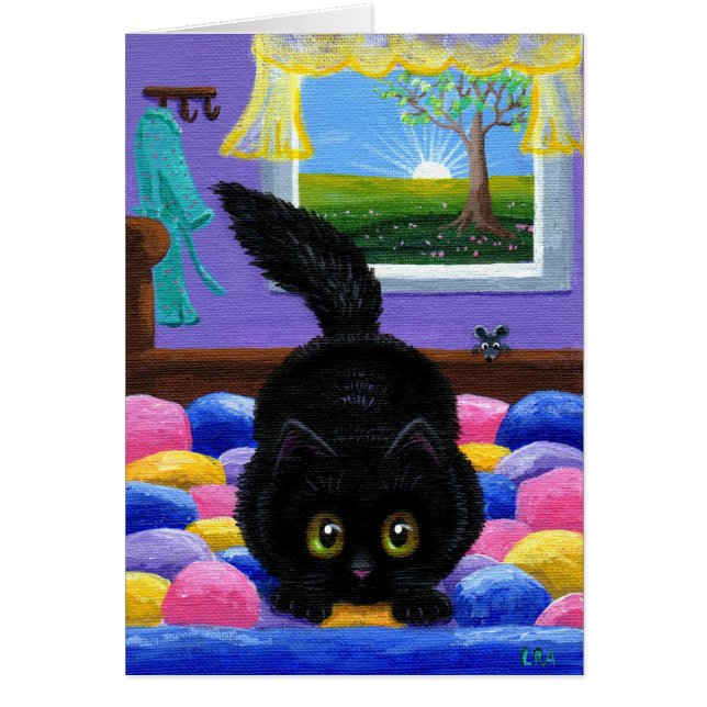 Funny Black Cat Maus Bed Creationarts (Vorne)