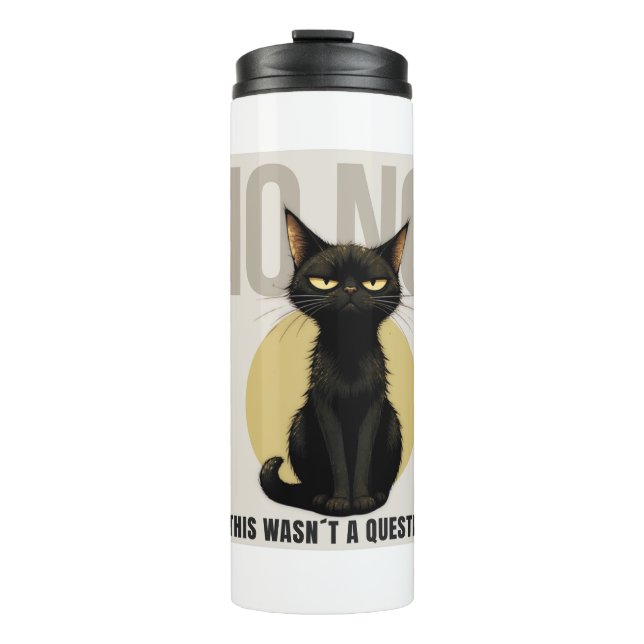 Funny Black Cat Meme Coffee Mug Thermosbecher (Vorderseite)