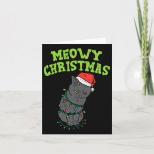 Funny Black Cat Meowy Weihnachten Funny Cat Men Bo Karte