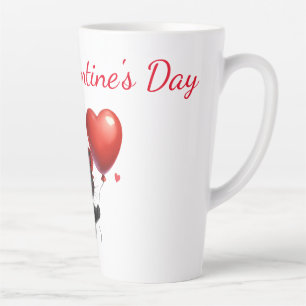 Funny Black Cat mit Balloons Valentinstag Milchtasse