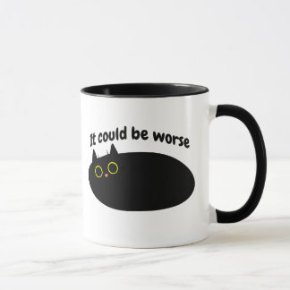 Funny Black Cat optimistisch, gute Schwingungen, s Tasse