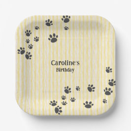 Funny Black Cat Paws Animal Lover Geburtstag Pappteller