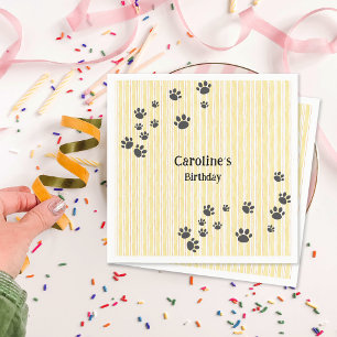 Funny Black Cat Paws Animal Lover Geburtstag Serviette