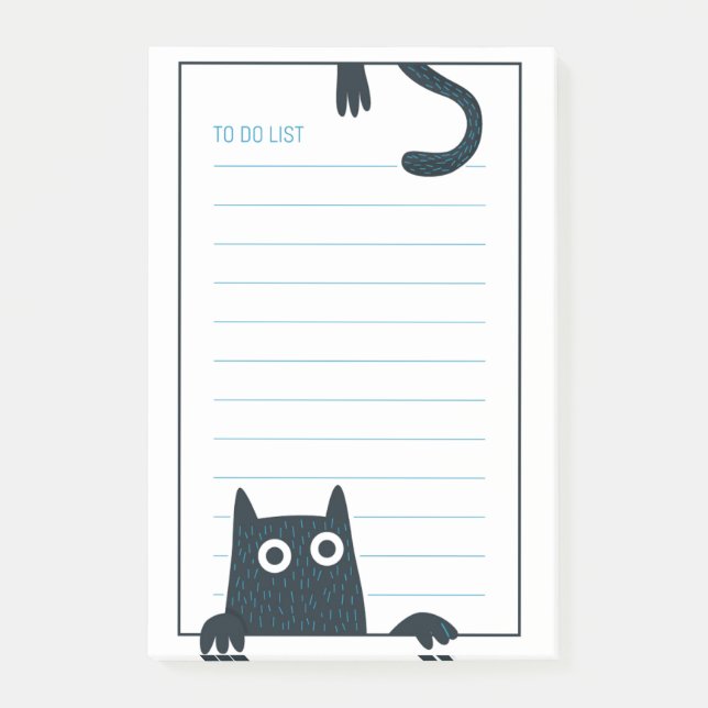 Funny Black Cat Post-It Notes Post-it Klebezettel (Vorderseite)
