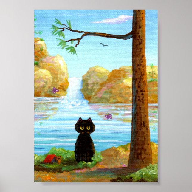 Funny Black Cat Poster Principito (Vorne)