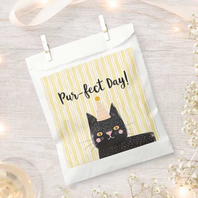 Funny Black Cat Pur-fect Day Geschenktütchen (Ausgeschnitten)