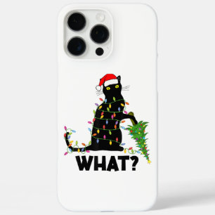 Funny Black Cat Pushing Weihnachtsbaum über Cat Ch iPhone 16 Pro Max Hülle