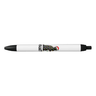 Funny Black Cat Pushing Weihnachtsbaum über Cat Ch Kugelschreiber