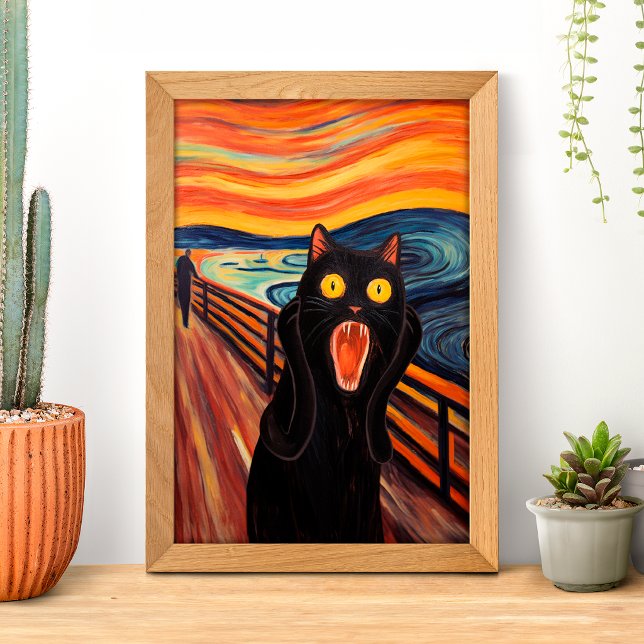 Funny Black Cat Scream Inspired Poster (Von Creator hochgeladen)
