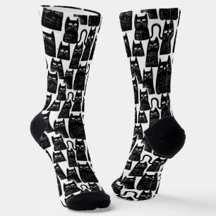 Funny Black Cat Socks Socken