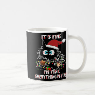 Funny Black Cat T-Shirt Kaffeetasse