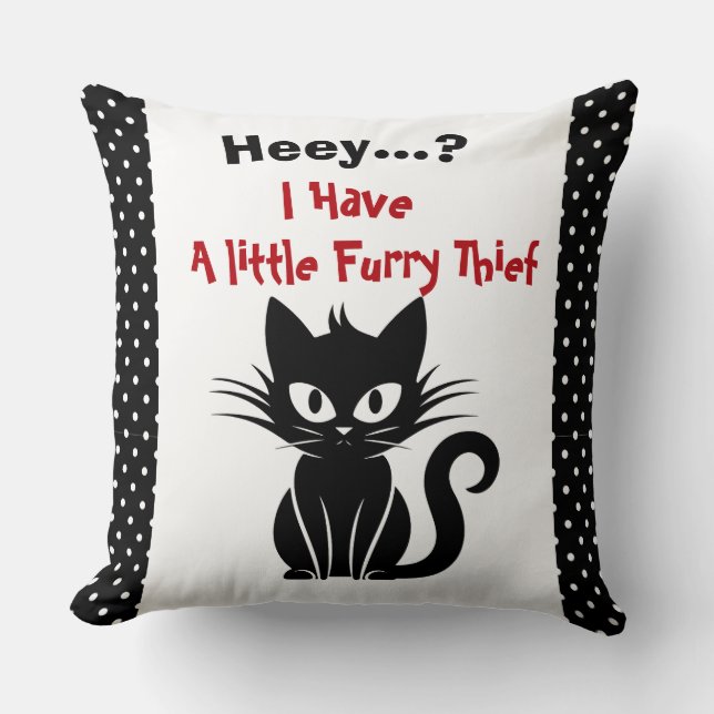 Funny Black Cat und Lover Cat Throw Kissen Kissen (Vorderseite)