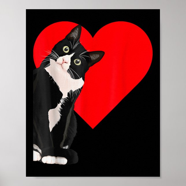 Funny Black Cat Valentinstag Herzlich willkommen b Poster (Vorne)