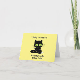 Funny Black Cat Zitate - Halloween Karte