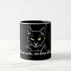 Funny Black Cat Zweifarbige Tasse