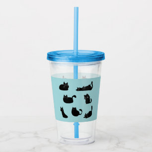 Funny Black Cats Acryltrinkbecher