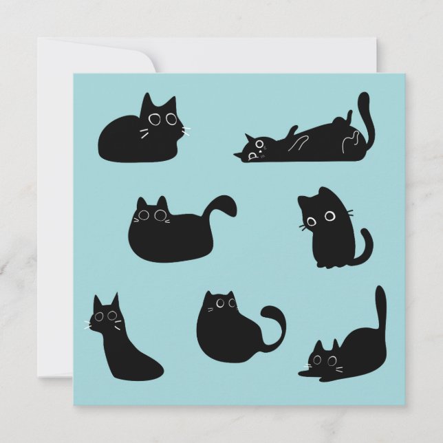 Funny Black Cats Birthday Karte (Vorderseite)