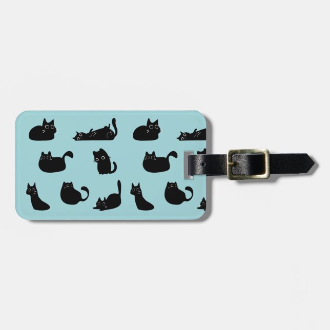 Funny Black Cats Gepäckanhänger (Vorderseite horizontal)