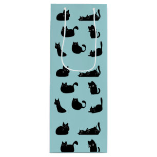 Funny Black Cats Geschenktüte Für Weinflaschen