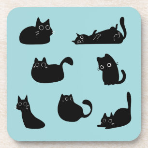 Funny Black Cats Getränkeuntersetzer