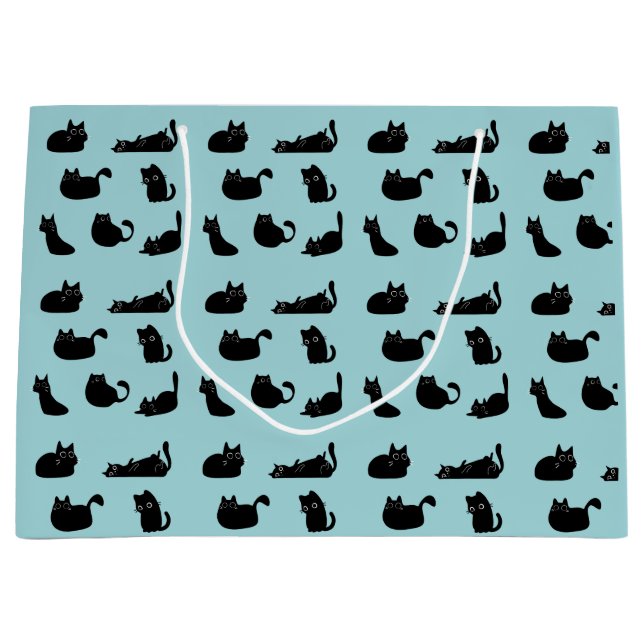 Funny Black Cats Große Geschenktüte (Vorderseite)