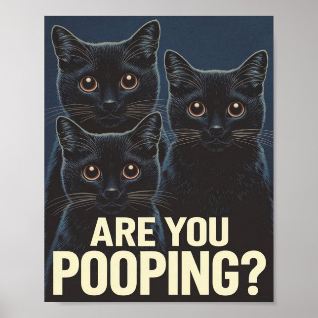 Funny Black Cats Kacke du? Cat Lovers Poster (Vorne)