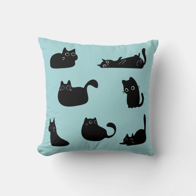Funny Black Cats Kissen (Vorderseite)