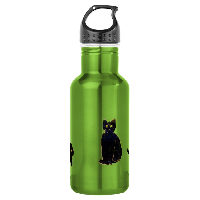 Funny Black Cats Kitty Trinkflasche (Vorderseite)