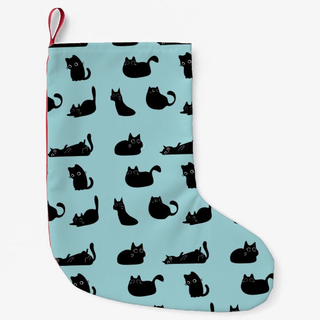 Funny Black Cats Kleiner Weihnachtsstrumpf (Vorderseite)