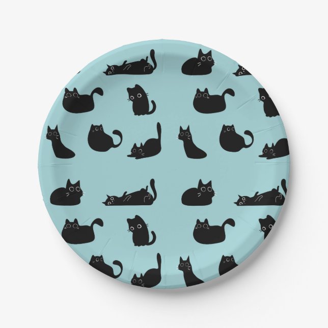 Funny Black Cats Pappteller (Vorderseite)