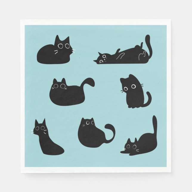 Funny Black Cats Serviette (Vorderseite)