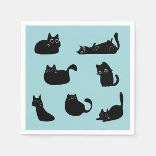 Funny Black Cats Serviette