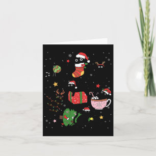 Funny Black Cats Weihnachtsmannmütze Weihnachtsbau Karte