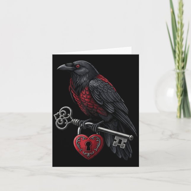 Funny Black Crow Black Bird Funny Crow Valentines  Karte (Vorderseite)