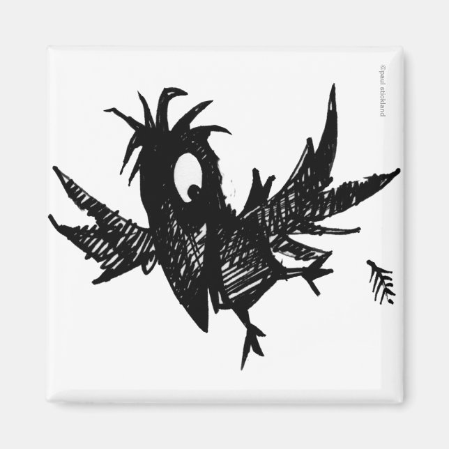 Funny Black Crow Magnet (Vorne)