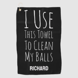 Funny Black Custom Personalized Golfer Bag Golfhandtuch