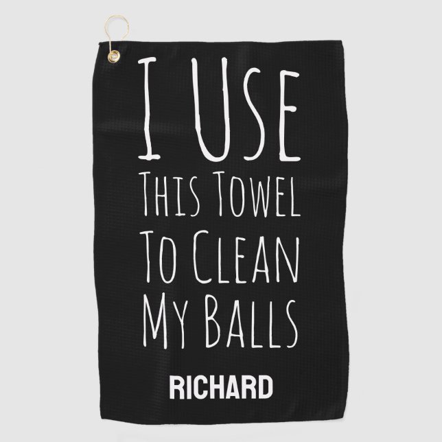 Funny Black Custom Personalized Golfer Bag Golfhandtuch (Vorderseite)