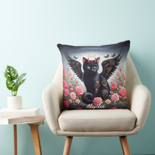 Funny Black Demon und Angel Cat Kissen