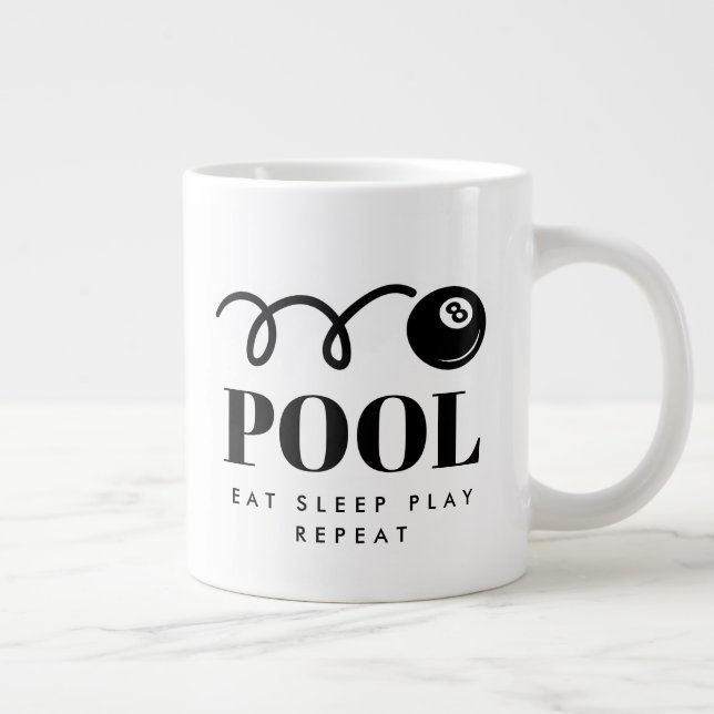 Funny black eightball coffee Tasse für Poolspieler (Rechts)