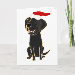 Funny Black Flat Coating Retriever Christmas Art Feiertagskarte