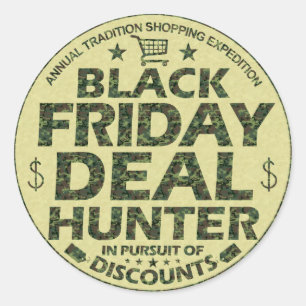 Funny Black Friday Deal Junter Discount Shoppers Runder Aufkleber