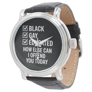 Funny Black Gay Pride unterstützt LGBTQ-Rechte Armbanduhr