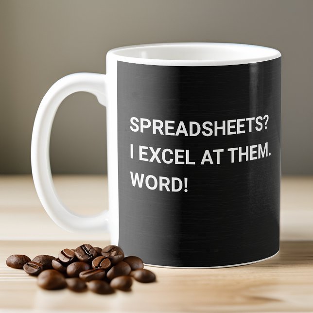 Funny Black Gradient Spreadsheet Coffee Tasse (Von Creator hochgeladen)