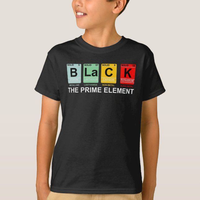 Funny Black History Monat Periodic Table African T-Shirt (Vorderseite)