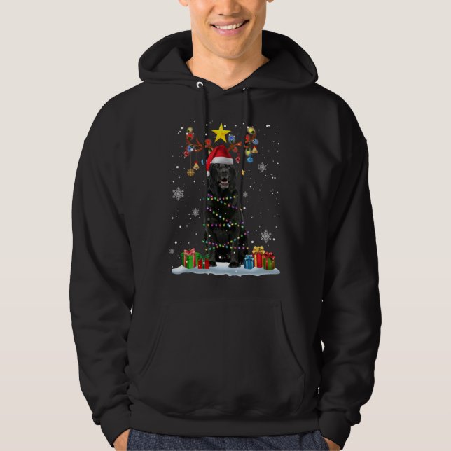 Funny Black Lab Dog Weihnachtsmann Weihnachten Ren Hoodie (Vorderseite)