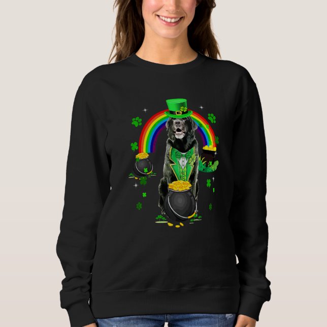 Funny Black Lab Leprechaun Kleeblatt St Patrick s  Sweatshirt (Vorderseite)